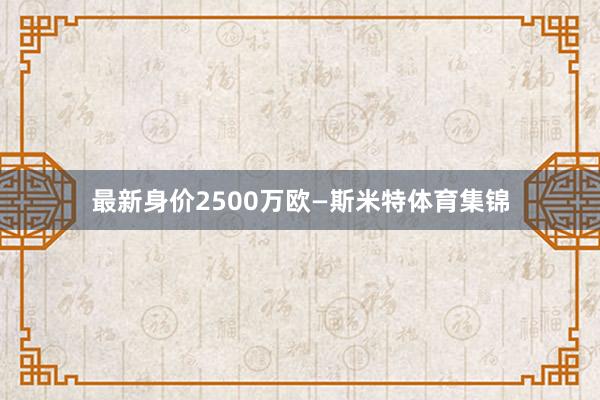 最新身价2500万欧—斯米特体育集锦