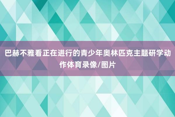 巴赫不雅看正在进行的青少年奥林匹克主题研学动作体育录像/图片