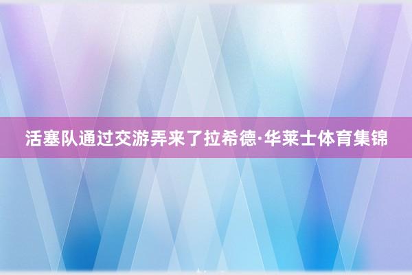 活塞队通过交游弄来了拉希德·华莱士体育集锦