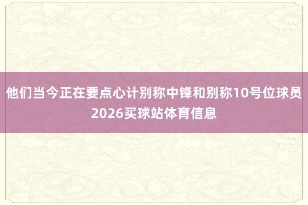 他们当今正在要点心计别称中锋和别称10号位球员2026买球站体育信息