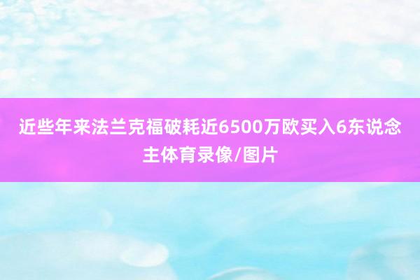 近些年来法兰克福破耗近6500万欧买入6东说念主体育录像/图片
