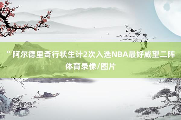”阿尔德里奇行状生计2次入选NBA最好威望二阵体育录像/图片
