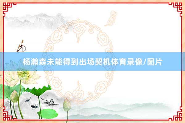 杨瀚森未能得到出场契机体育录像/图片