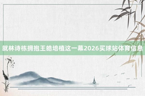 就林诗栋拥抱王皓培植这一幕2026买球站体育信息