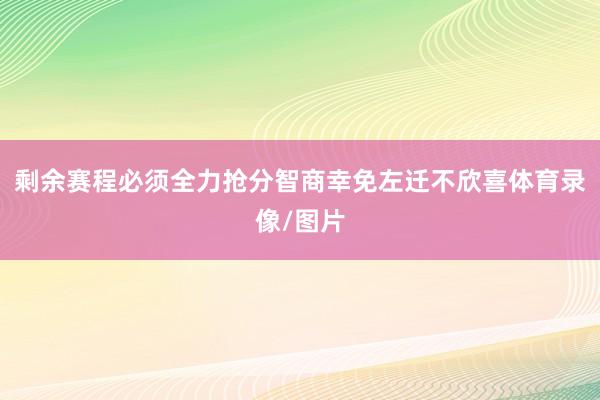 剩余赛程必须全力抢分智商幸免左迁不欣喜体育录像/图片